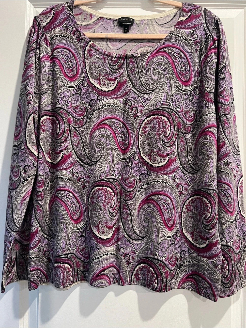 Talbots Paisley Merino Wool Sweater XL Like New
